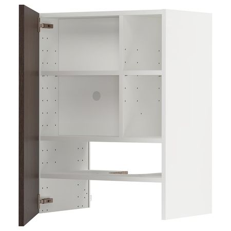 METOD Навесной шкаф д/вытяжки/полка/дверь - белый/Sinarp коричневый 60x80 см