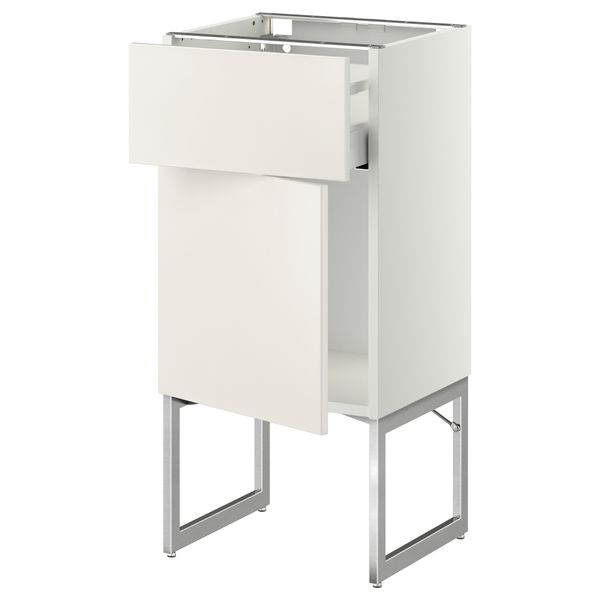 Напольный шкаф с ящиком, дверью МЕТОД / МАКСИМЕРА, белый, Веддинге белый - схема-чертеж с размерами