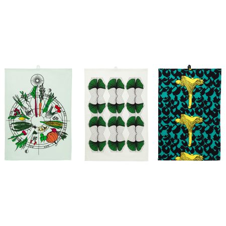 Полотенце кухонное АНВЭНДБАР, различные орнаменты бирюзовый, голубой (50x70 см)