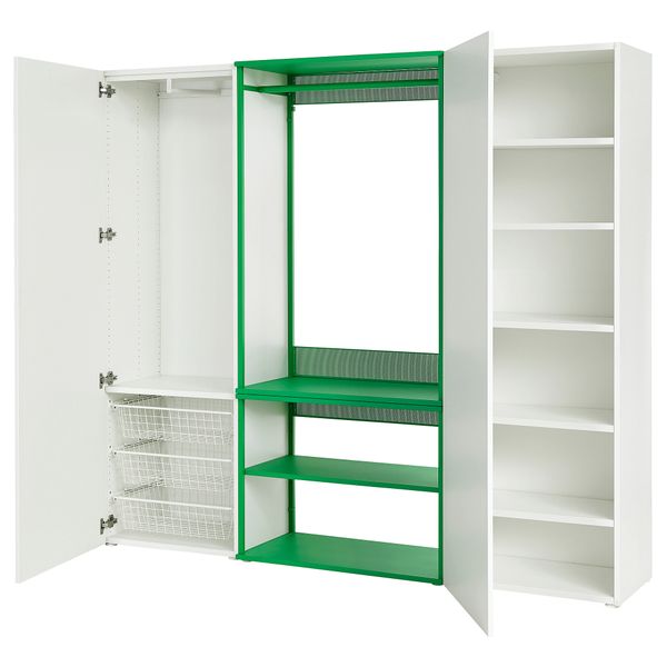 Гардероб 2-дверный, белый Fonnes, зеленый, 200x42x181 см IKEA PLATSA ПЛАТСАA ПЛАТСА 195.937.75 - схема-чертеж с размерами
