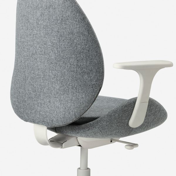 Рабочий стул с подлокотниками, Гуннаред классический серый-белый IKEA HATTEFJÄLL ХАТТЕФЬЕЛЛЬ 092.521.35 - фото 3
