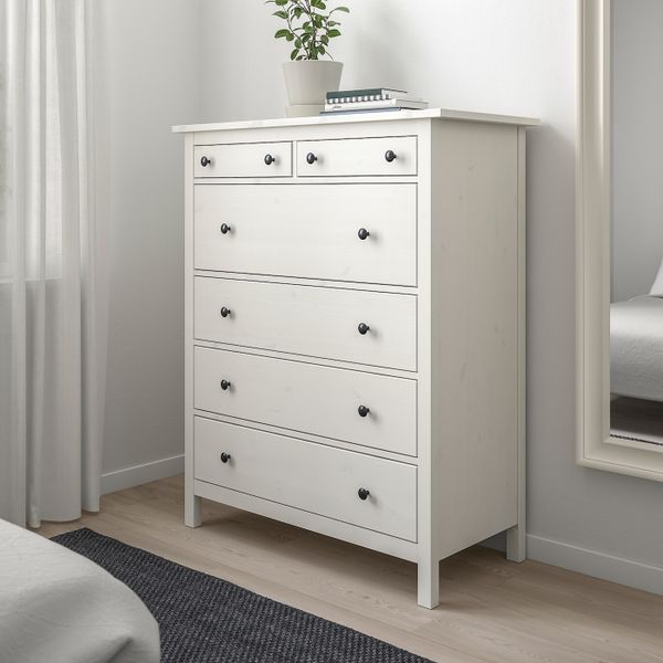 Комод с 6 ящиками, белая морилка 108x131 см IKEA HEMNES ХЕМНЭС 803.684.38 - фото 3