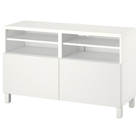 Тумба под ТВ, с дверцами, белый/Лаксвикен/СТУББ белый 120x42x74 см IKEA BESTÅ БЕСТО 194.325.65