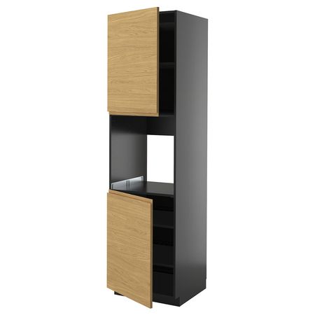 METOD Высок шкаф д/духовки/2дверцы/полки