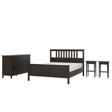 Комплект мебели для/спальни, 4 предм., черно-коричневый 180x200 см IKEA HEMNES ХЕМНЭС 494.879.62