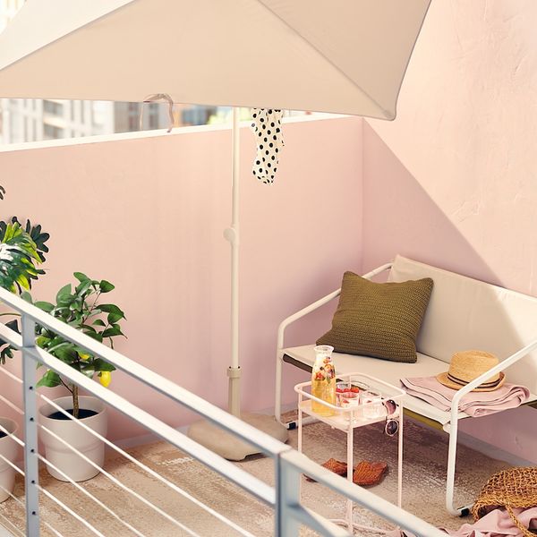 Зонт от солнца, наклонный/серо-бежевый белый 180x145 см IKEA TVETÖ ТВЕТЁ 804.806.23 - фото 5