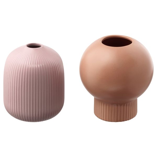 Набор ваз, 2 штуки ГРАДВИС, естественный, розовый - фото 1
