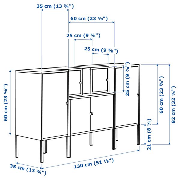 Комбинация для хранения ЛИКСГУЛЬТ, белый/красный, желтый/зеленый/серый (130x82 см) - фото 4