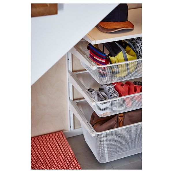 Сетчатая корзина, белый, 38x60x29 см IKEA АЛЬГОТ 803.747.50 - схема-чертеж с размерами