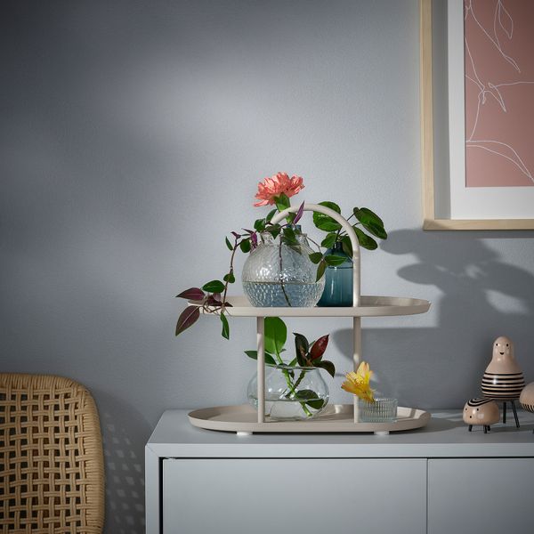 Сервировочная подставка, 2 яруса, светлый серо-бежевый IKEA SOMMARÖGA 405.612.92 - фото 8