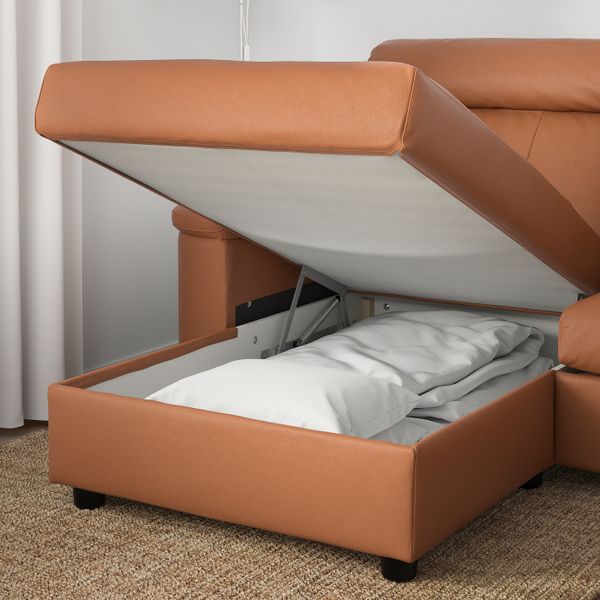 3-местный диван, с козеткой/Гранн/Бумстад золотисто-коричневый IKEA LIDHULT ЛИДГУЛЬТ 392.571.41 - фото 4