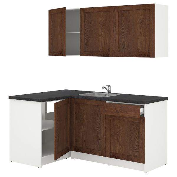 Кухня, под коричневый мореный ясень 120x180x220 см IKEA KNOXHULT КНОКСХУЛЬТ 294.177.72 - фото 1