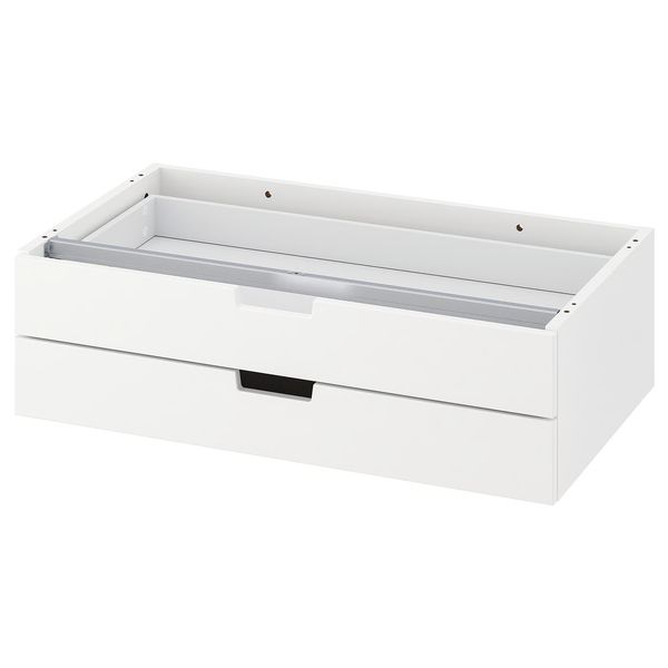 NORDLI Модульный комод с 2 ящиками - белый 80x23 см - схема-чертеж с размерами