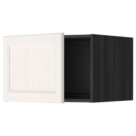 Верхний шкаф на холодильник, морозильник МЕТОД, черный, Лаксарби белый
