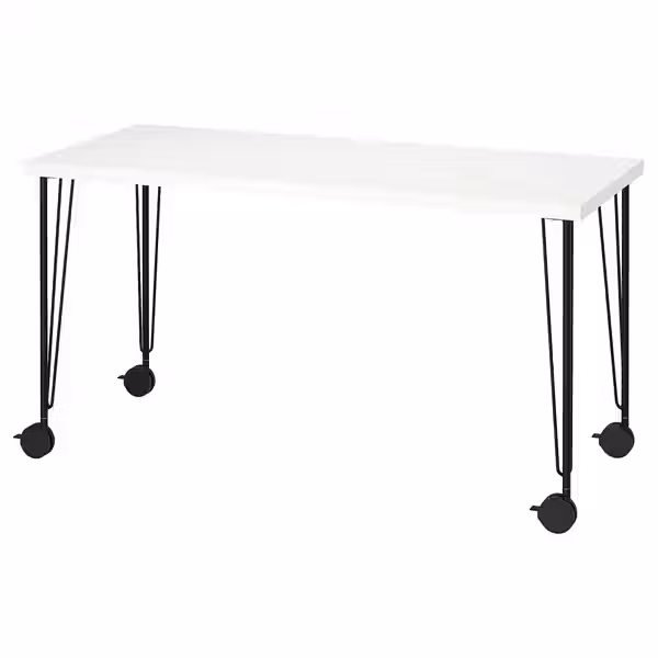 LAGKAPTEN / KRILLE Письменный стол - белый/чёрный 140x60 см - фото 1