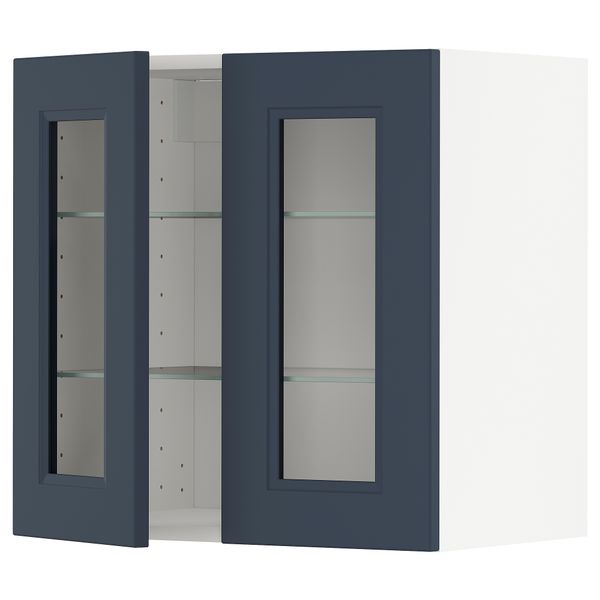 Навесной шкаф, полки, 2 стеклянные двери IKEA METOD МЕТОД 794.678.54 - фото 2