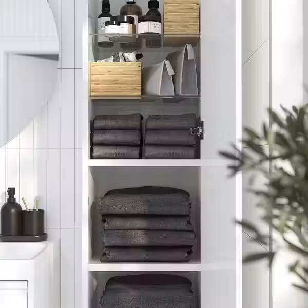 ÄNGSJÖN ЭНГШЁН Высокий шкаф с дверцей - глянцевый белый 40x35x195 см - схема-чертеж с размерами