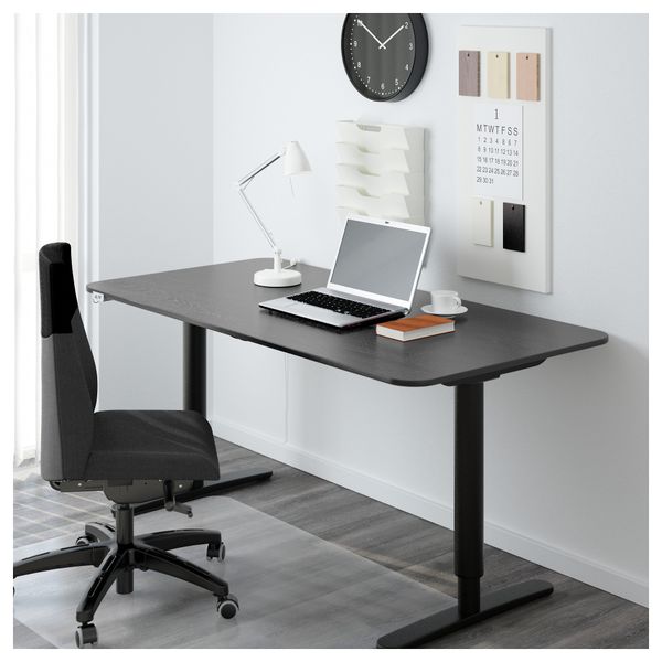 Стол трансформер БЕКАНТ, черно-коричневый, черный (160x80 см) - фото 2