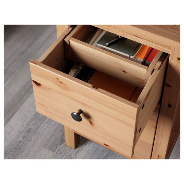 Письменный стол ХЕМНЭС, светло-коричневый (155x65 см) - схема-чертеж с размерами