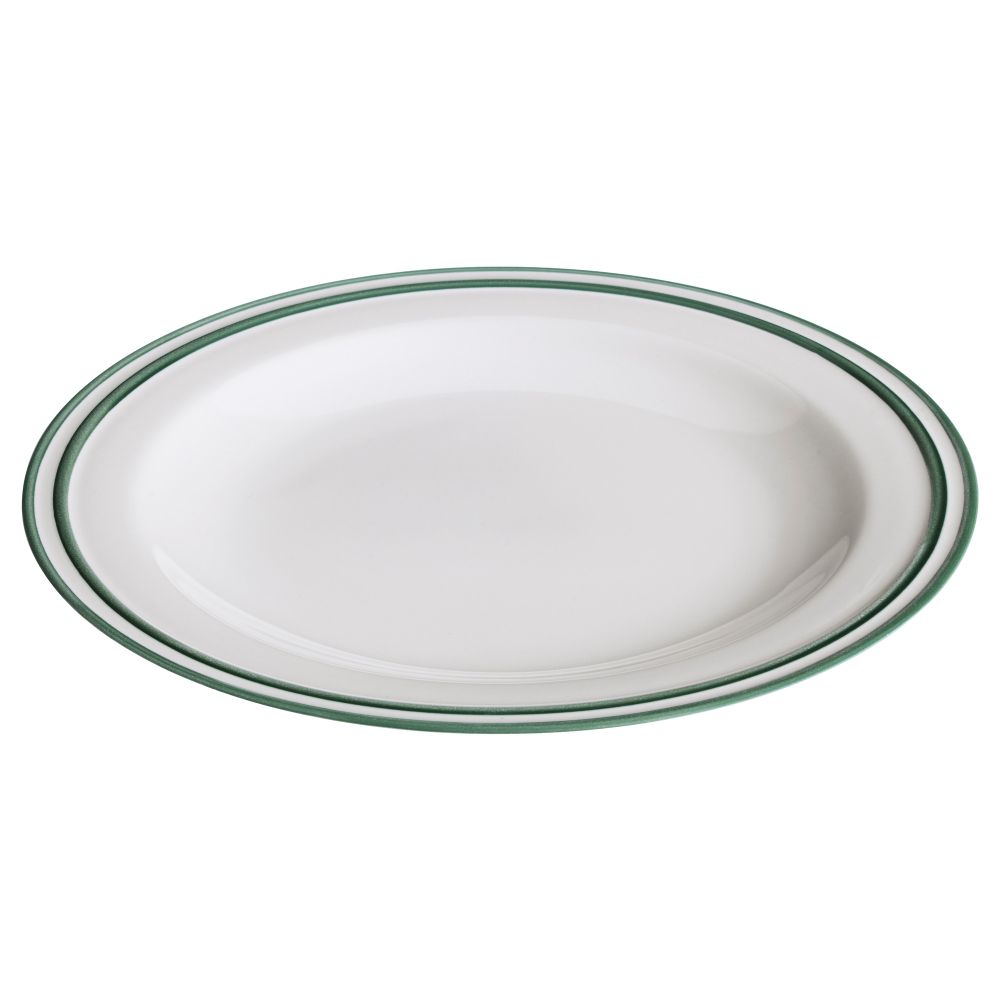 Тарелка ЭНИГТ, белый с оттенком, зеленый (28 см) - фото 1