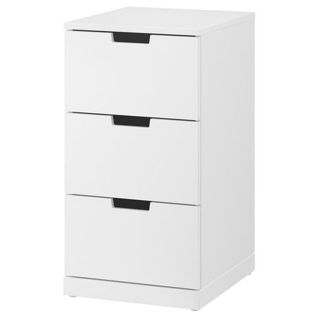 NORDLI Комод с 3 ящиками - белый 40x76 см