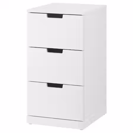 NORDLI Комод с 3 ящиками - белый 40x76 см