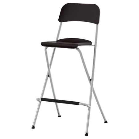 Стул барный, складной ФРАНКЛИН, коричнево-чёрный, серебристый