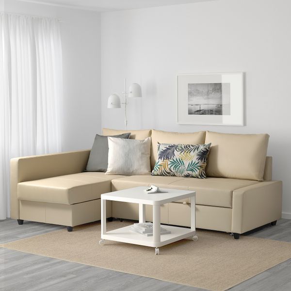 Угловой диван-кровать с отделением для/хран, Бумстад бежевый IKEA FRIHETEN ФРИХЕТЭН 704.488.98 - фото 2