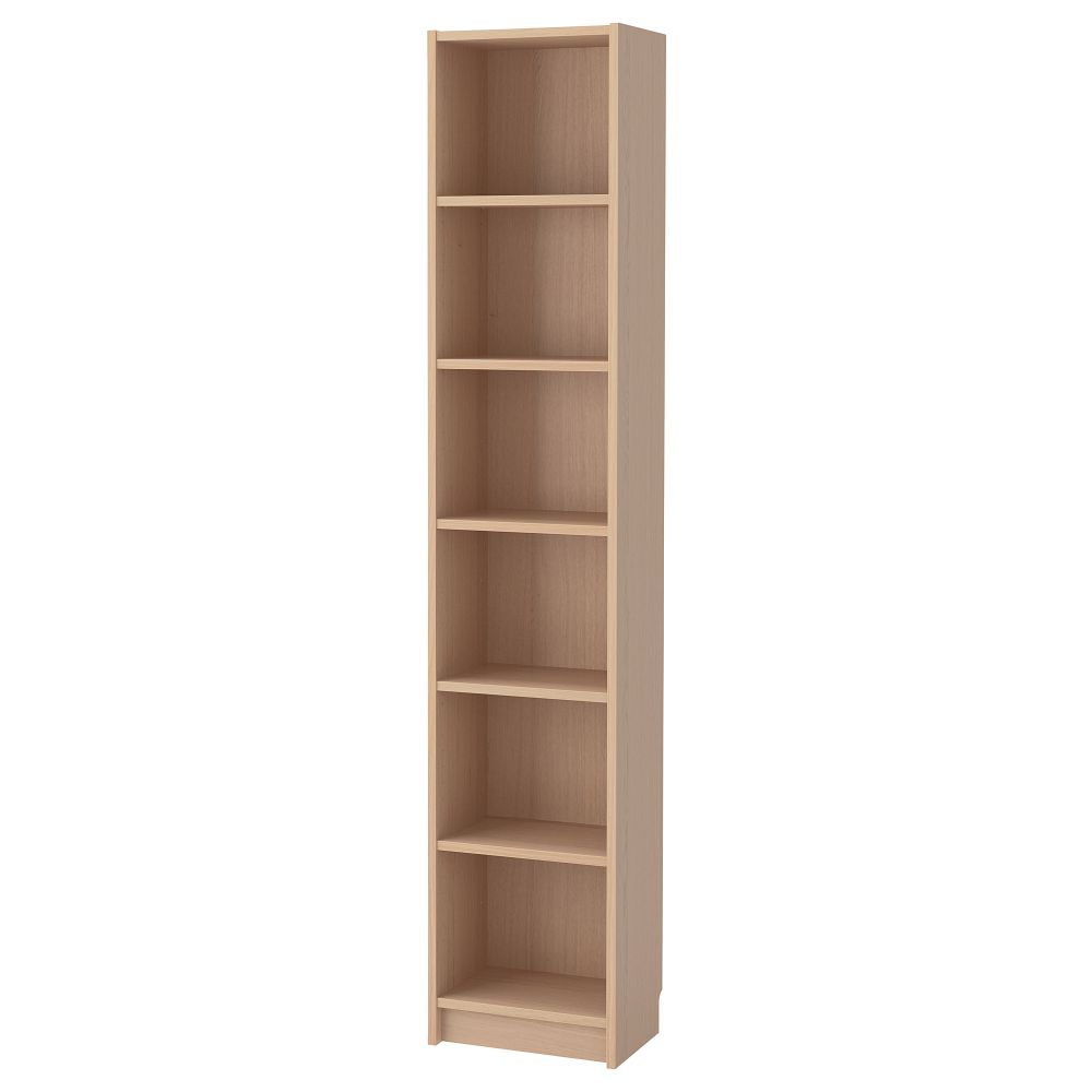 Стеллаж, 40x28x202 см, дубовый шпон, беленый IKEA BILLY БИЛЛИ 304.042.07 - фото 1