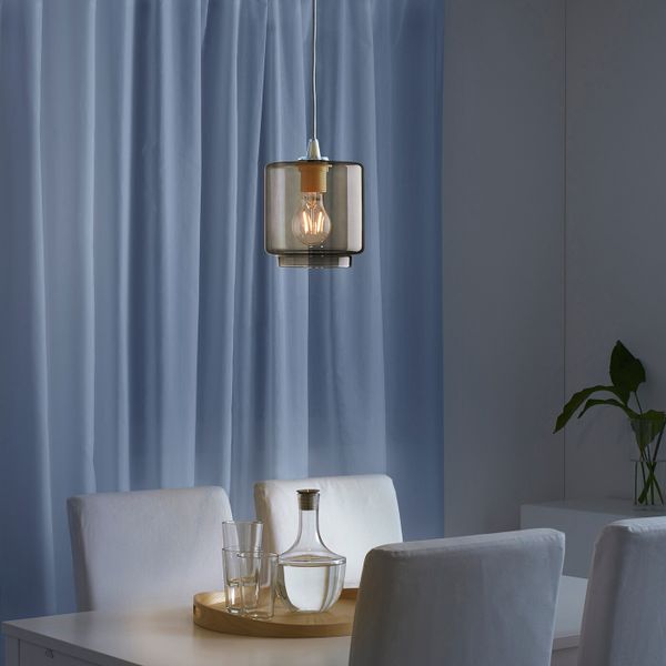 Абажур для подвесного светильника, дымчатый, 15 см IKEA КЛОВАН 104.593.09 - схема-чертеж с размерами