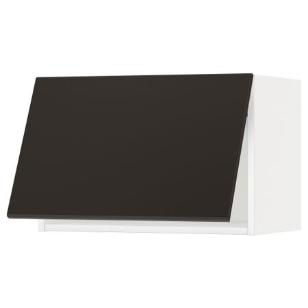 Навесной горизонтальный шкаф, 60x40 см, белый, Kungsbacka антрацит IKEA METOD МЕТОД 093.944.32