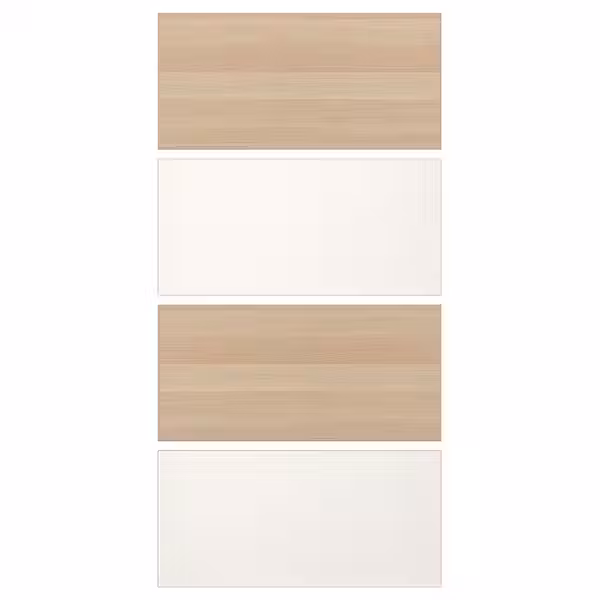 MEHAMN 4 панели д/рамы раздвижной дверцы - под беленый дуб/белый 100x201 см - фото 1