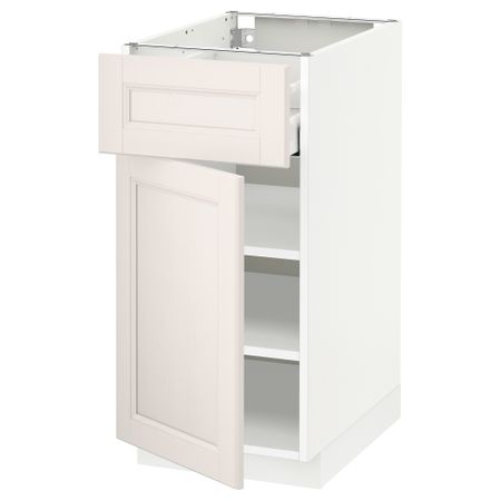 Напольный шкаф с ящиком, дверью МЕТОД / МАКСИМЕРА, белый, Лаксарби белый