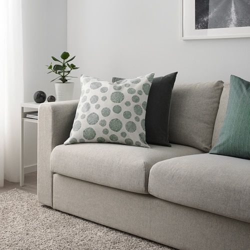 Чехол на подушку, бел/зелен, 50x50 см IKEA ТРОДПАЛЬМ 504.094.97 - фото 5