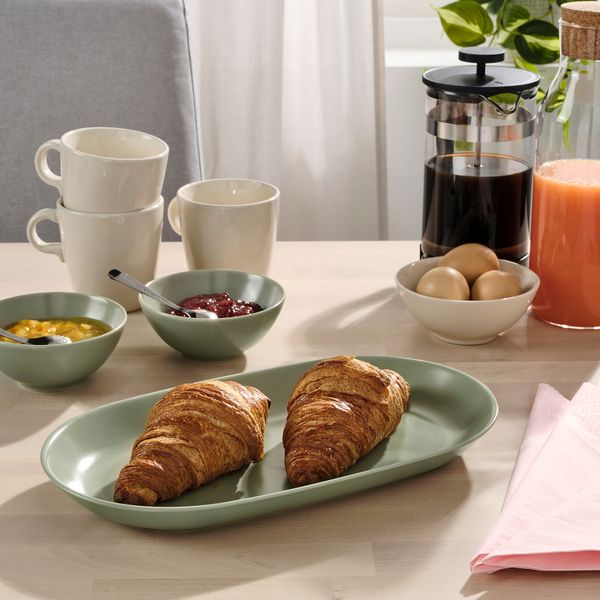 Блюдо, 32x18 см, матовая поверхность зеленый IKEA FÄRGKLAR ФЭРГКЛАР 205.409.60 - фото 4