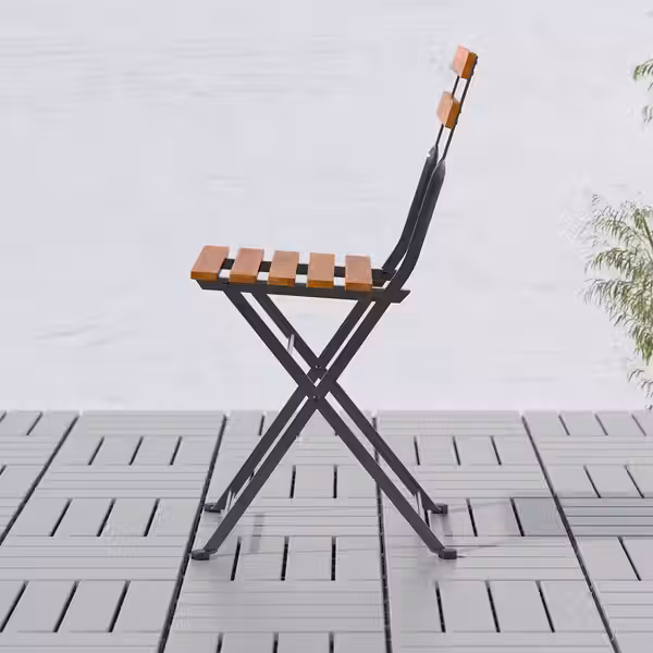 TÄRNÖ Садовый стул - складной чёрный/светло-коричневая морилка - фото 5