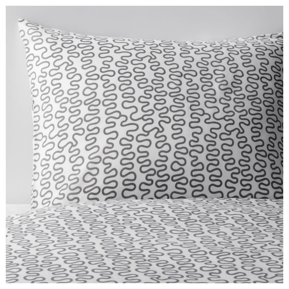 Пододеяльник и 1 наволочка КРОКРИС, серый/белый - фото 1