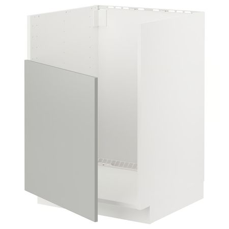 METOD Шкаф для мойки ТАЛЛШЁН - белый/Havstorp светло-серый 60x60 см