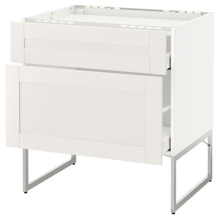 Напольный шкаф, 2 фронтальных панели, 3 ящика МЕТОД / МАКСИМЕРА, белый, Сэведаль белый
