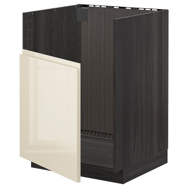 Шкаф под мойку БРЕДШЁН, черный, Воксторп глянцевый светло-бежевый 60x60 см IKEA МЕТОД 092.997.41 - схема-чертеж с размерами
