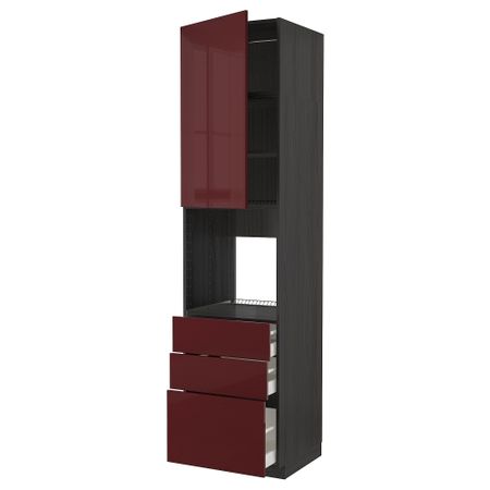 Высокий шкаф для духовки, дверь, 3 ящика, 60x60x240 cm IKEA METOD МЕТОД, MAXIMERA МАКСИМЕРА 894.646.09