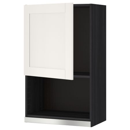 Навесной шкаф для СВЧ-печи МЕТОД, черный, Сэведаль белый