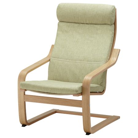 Кресло ПОЭНГ, дубовый шпон, Семла зеленый