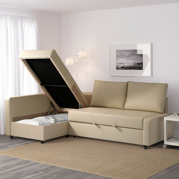 Угловой диван-кровать с отделением для/хран, Бумстад бежевый IKEA FRIHETEN ФРИХЕТЭН 704.488.98 - фото 7