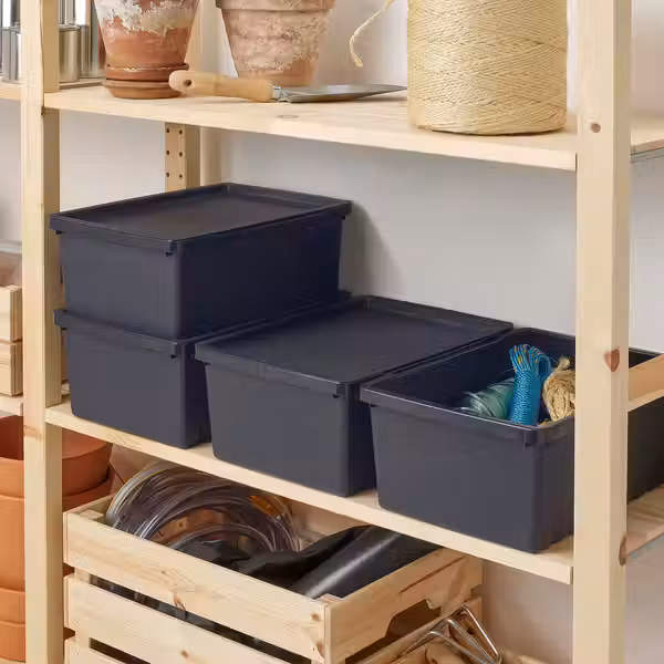 UPPSNOFSAD Контейнер с крышкой - чёрный 35x25x14 см/9 л - фото 4