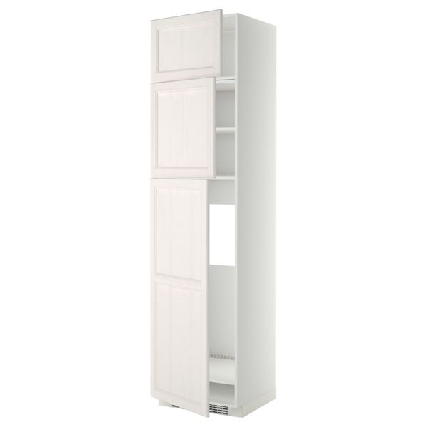 Высокий шкаф для холодильника, 3 дверцы МЕТОД, белый, Лаксарби белый (60x60x240 см) - схема-чертеж с размерами