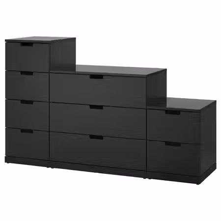 NORDLI Комод с 9 ящиками - антрацит 160x99 см