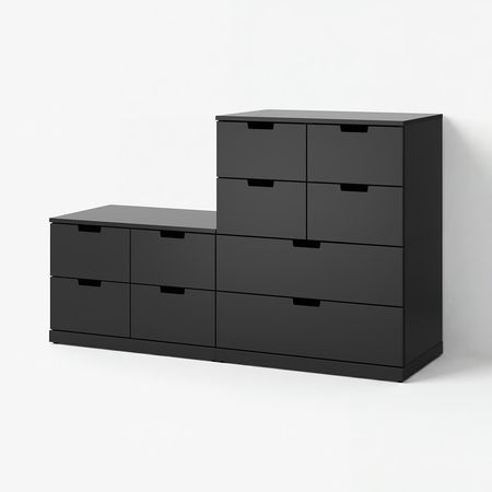NORDLI Комод с 10 ящиками - антрацит 160x99 см