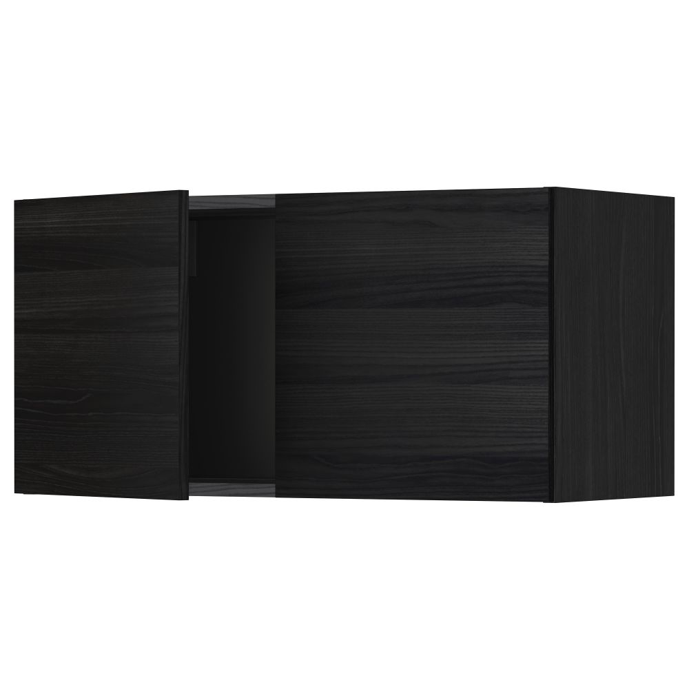 Навесной шкаф с 2 дверями МЕТОД, черный, Тингсрид черный (80x40 см) - схема-чертеж с размерами