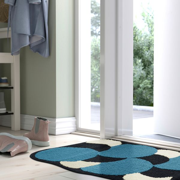 Придверный коврик, синий, 60x90 см IKEA RÄLER 905.769.41 - схема-чертеж с размерами